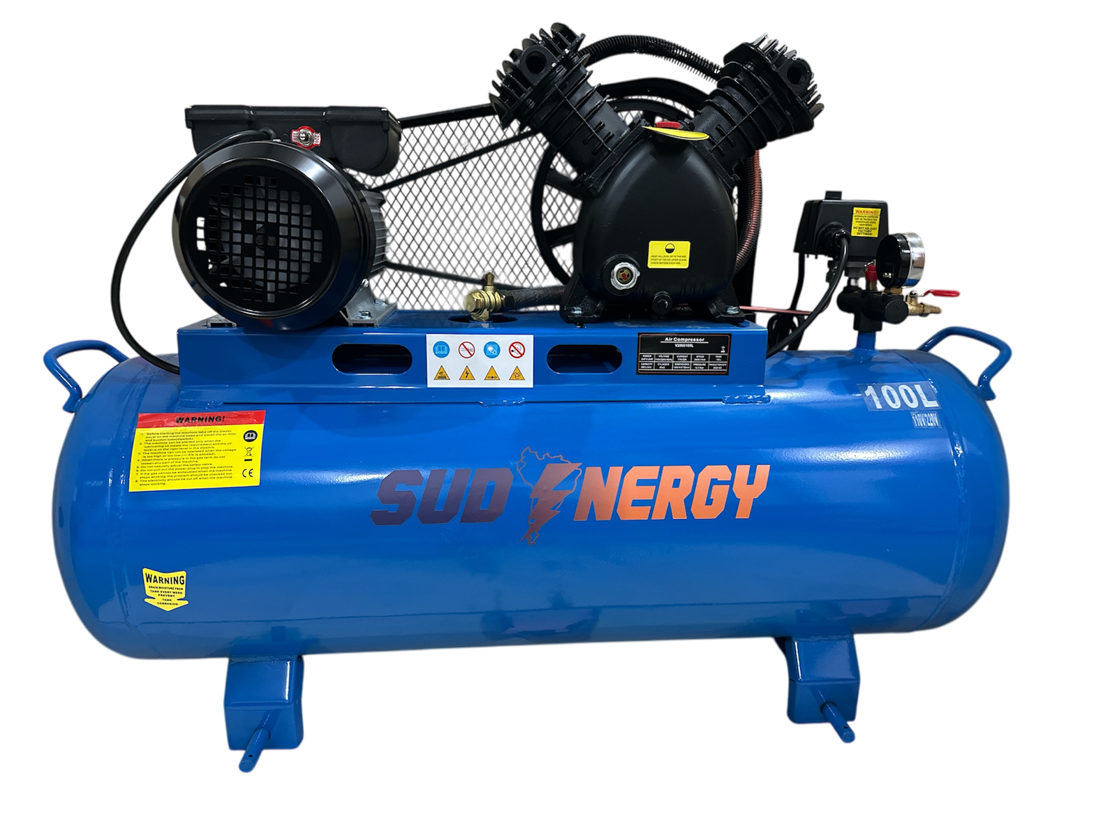 Compresor de aire 3 HP 100 litros V2065-100L Sud Energy - Imagen 2